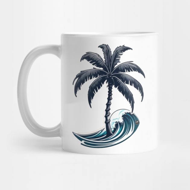 beach, surf, palm tree and waves by NeyPlanet